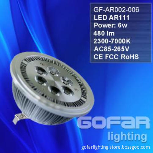 6W LED AR111 Spotlight / Decoration Light CE/FCC/RoHS